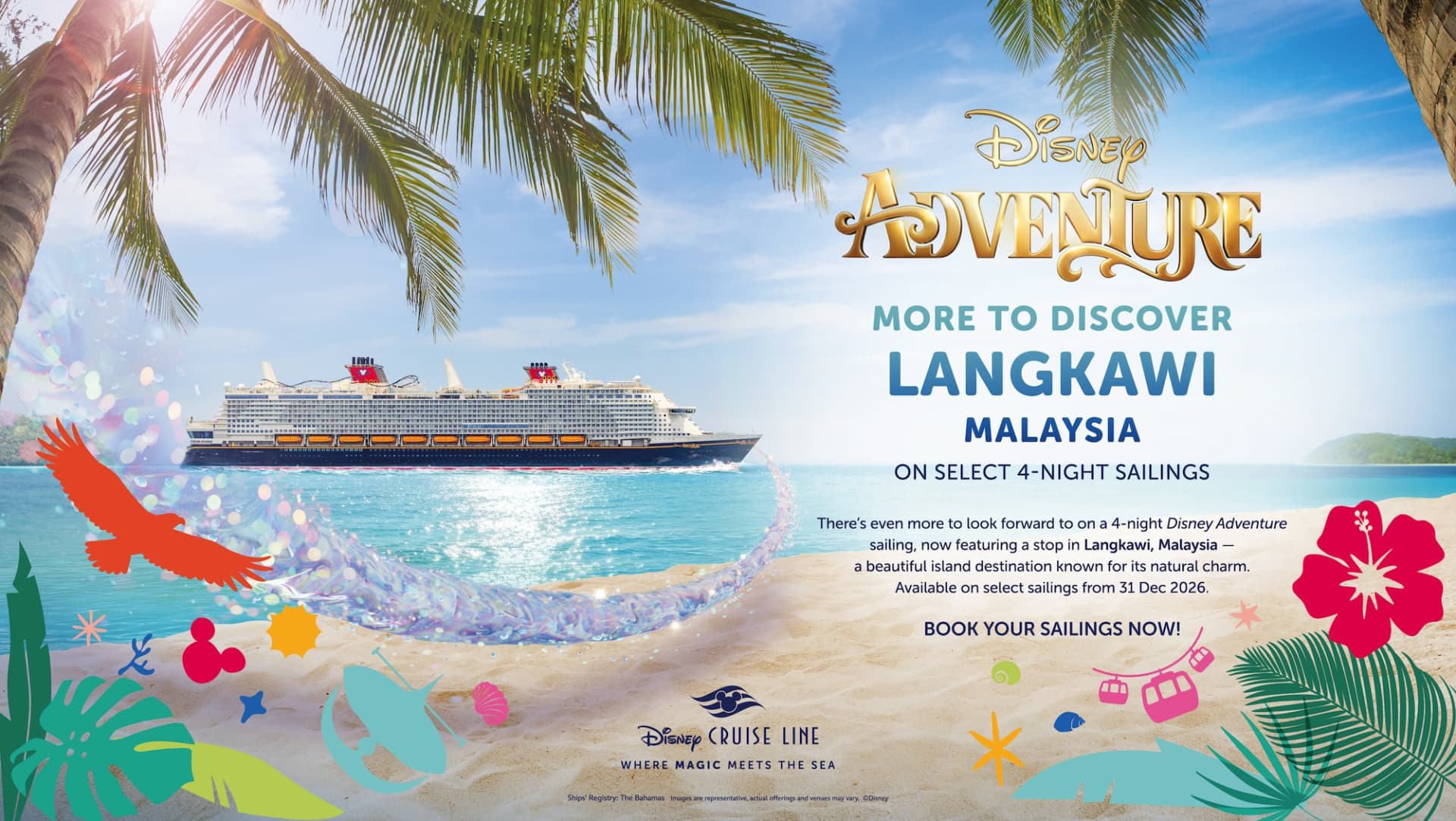 Disney Cruise Line: 4-Night Disney Adventure Langkawi Cruise from Singapore - main image